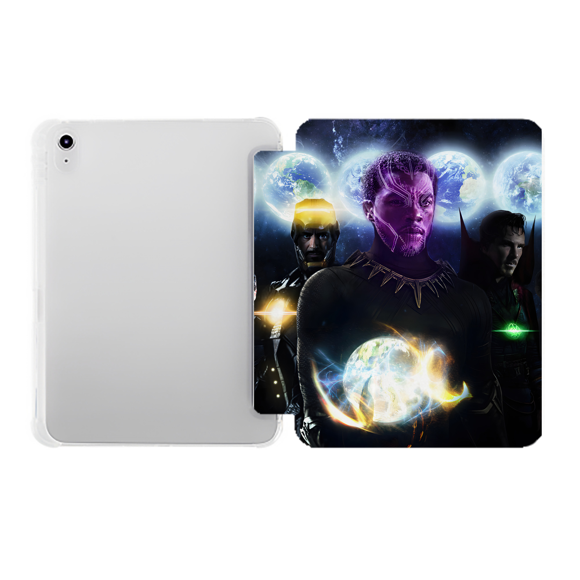 （画像用） アベンジャーズ The Avengers IPad ケース ペン収納付き 三つ折りスタンド PUレザー×シリコン 対応機種9.5/10.5/10.9インチ